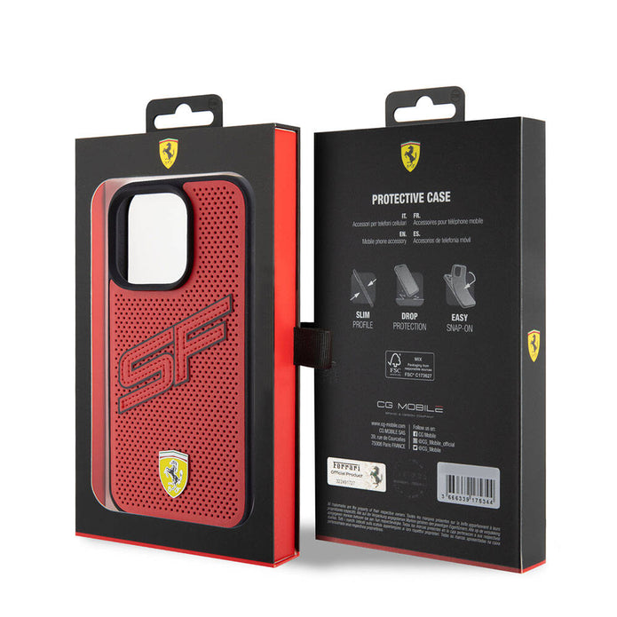 Ferrari iPhone 15 Pro Büyük SF Yazılı Delikli Dikişli PU Kılıf – Fotoğraf 15