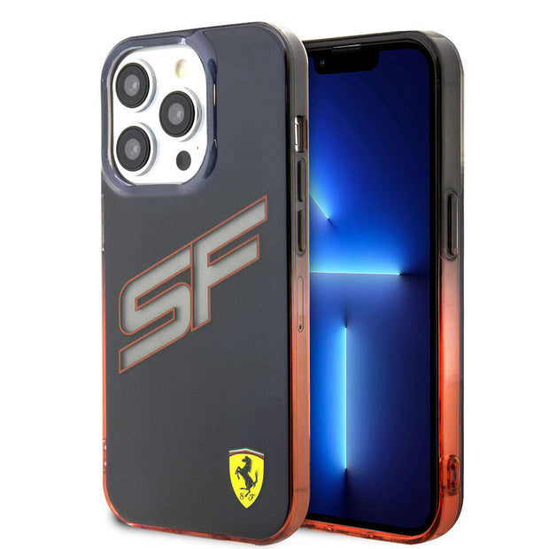 Ferrari iPhone 15 Pro SF Yazılı Renk Geçişli Şeffaf Kılıf – Fotoğraf 1