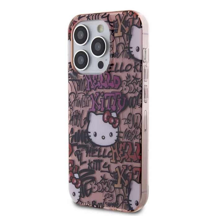 Hello Kitty iPhone 15 Pro Etiket Graffiti Kılıf – Fotoğraf 2