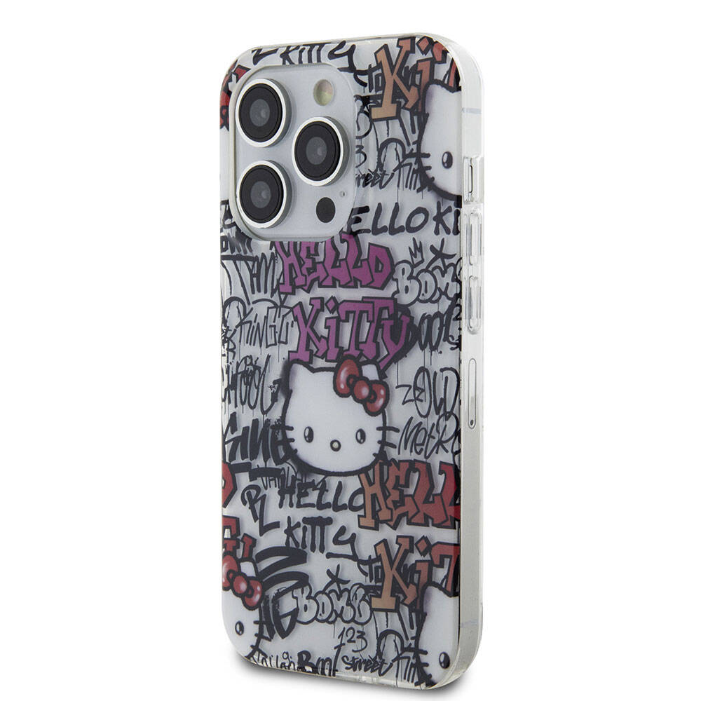 Hello Kitty iPhone 15 Pro Etiket Graffiti Kılıf – Fotoğraf 8