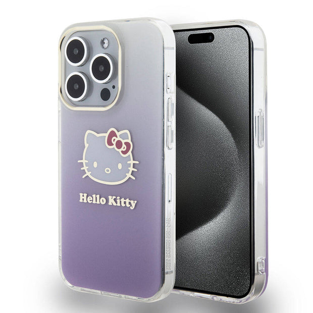 Hello Kitty iPhone 15 Pro Elektroplating Gradyan Kılıf – Fotoğraf 7