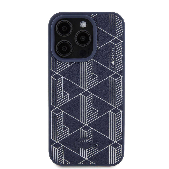 Lacoste iPhone 15 Pro Karışık Monogram PU Deri MagSafe Uyumlu Kılıf – Fotoğraf 3