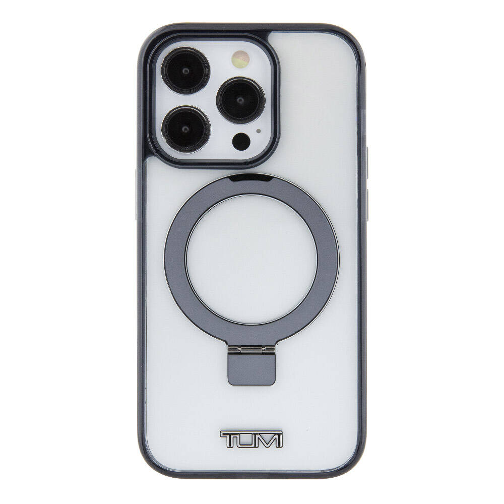 TUMI iPhone 15 Pro Metal Logolu Ring Standlı Silikon MagSafe Uyumlu Kılıf – Fotoğraf 3