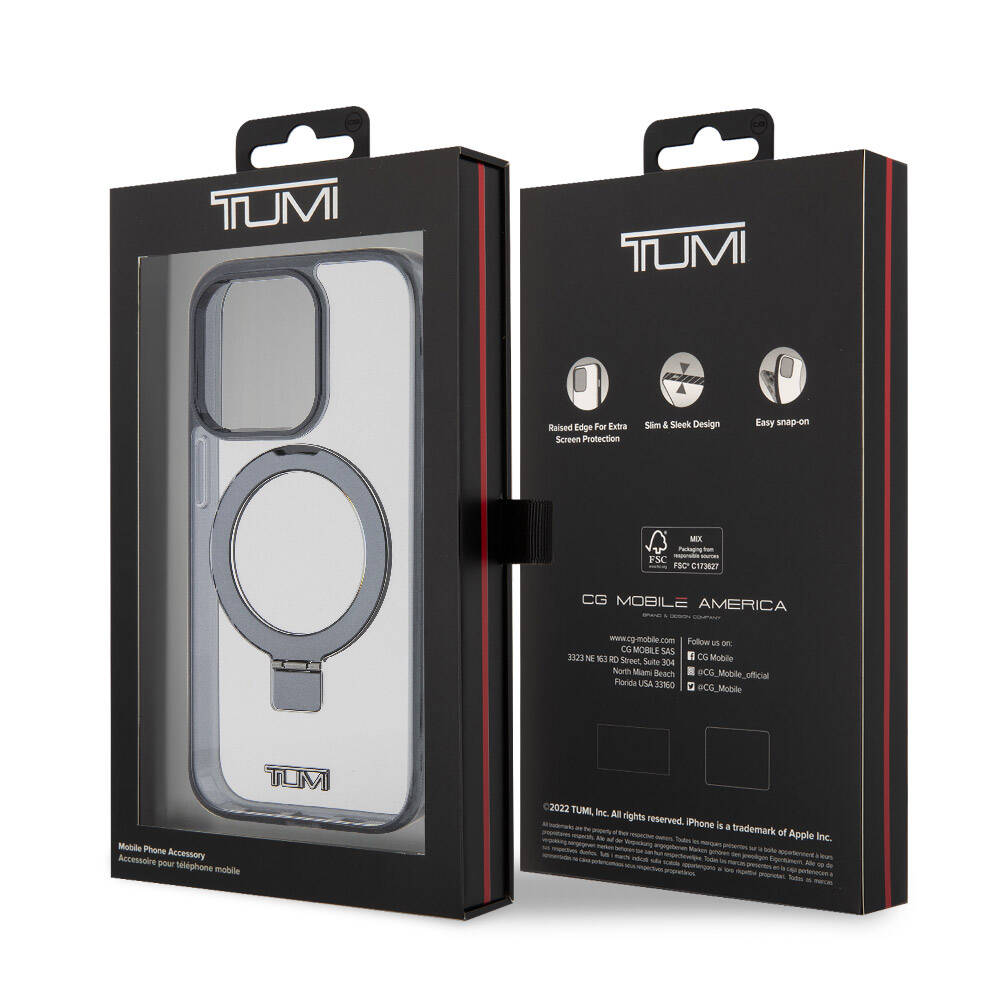 TUMI iPhone 15 Pro Metal Logolu Ring Standlı Silikon MagSafe Uyumlu Kılıf – Fotoğraf 7