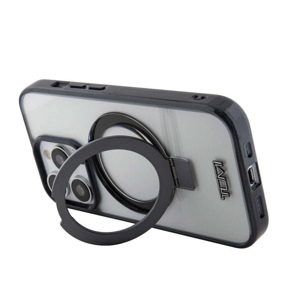 TUMI iPhone 15 Pro Metal Logolu Ring Standlı Silikon MagSafe Uyumlu Kılıf – Fotoğraf 2