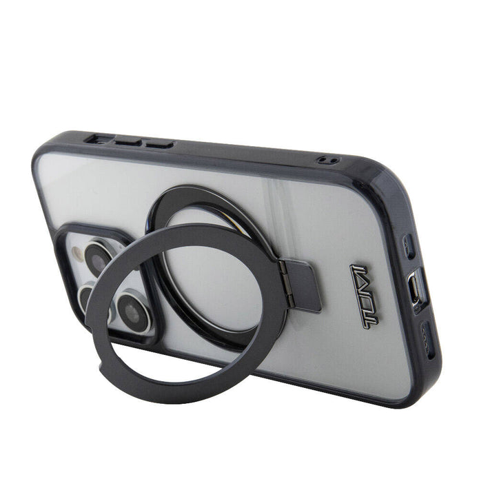 TUMI iPhone 15 Pro Metal Logolu Ring Standlı Silikon MagSafe Uyumlu Kılıf – Fotoğraf 2
