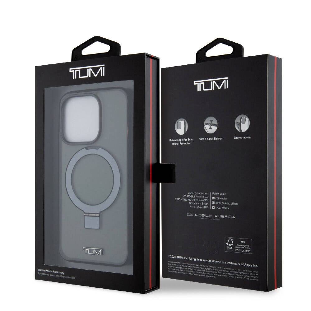 TUMI iPhone 15 Pro Metal Logolu Ring Standlı PC TPU MagSafe Uyumlu Kılıf – Fotoğraf 6