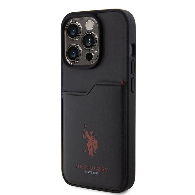 U.S. Polo Assn. iPhone 15 Pro Logolu PU Kartlıklı Kılıf – Fotoğraf 2