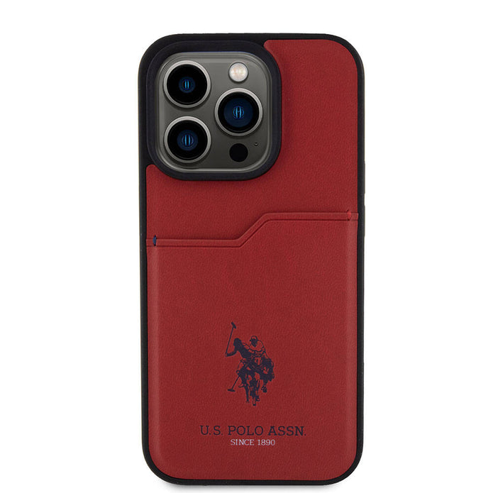 U.S. Polo Assn. iPhone 15 Pro Logolu PU Kartlıklı Kılıf