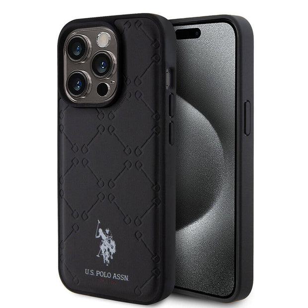 U.S. Polo Assn. iPhone 15 Pro HS Desenli Suni Deri Kılıf – Fotoğraf 1