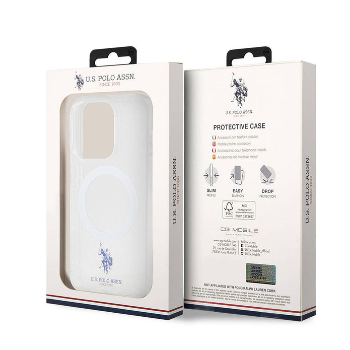 U.S. Polo Assn. iPhone 15 Pro Şeffaf MagSafe Uyumlu Kılıf