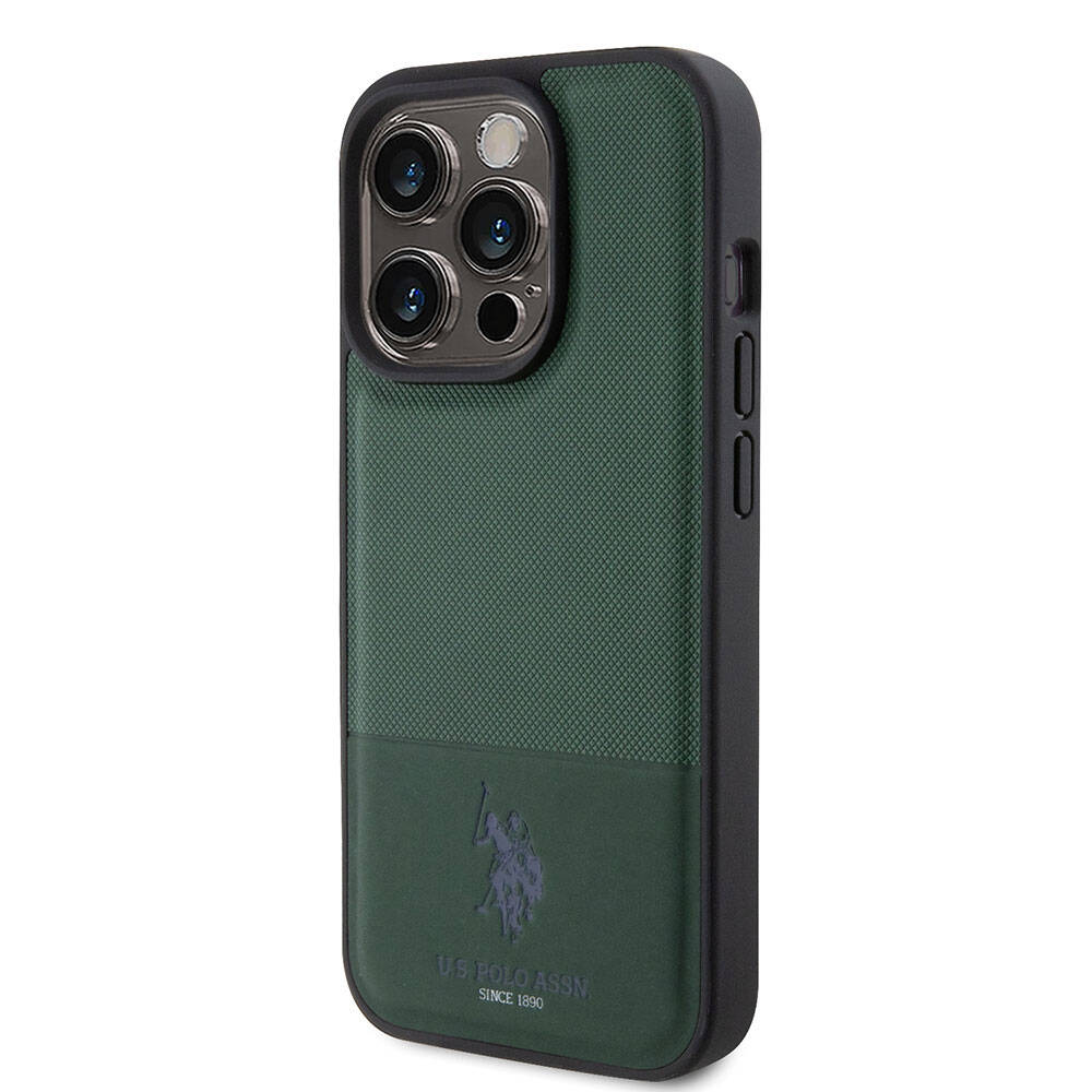 U.S. Polo Assn. iPhone 15 Pro Örgü Desenli Suni Deri Kılıf – Fotoğraf 16