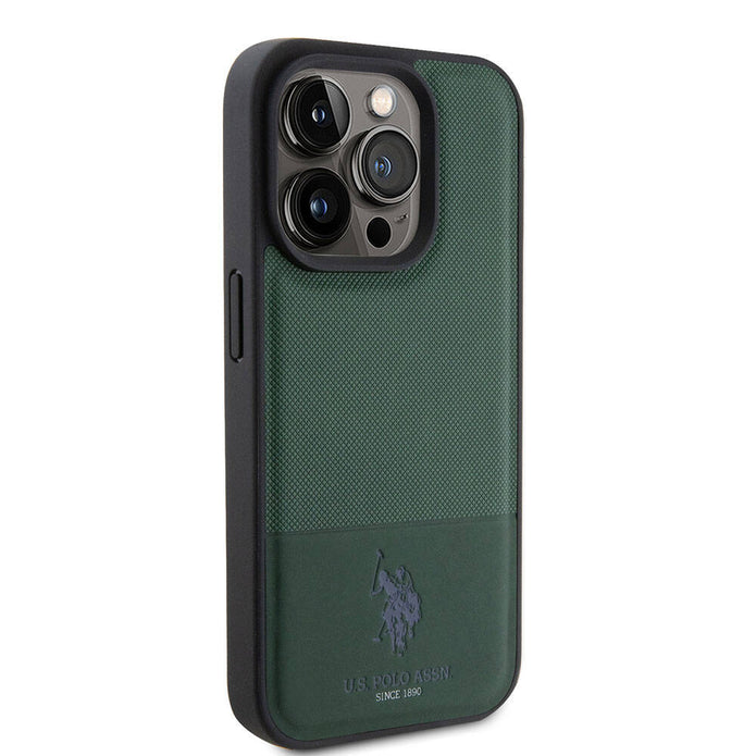 U.S. Polo Assn. iPhone 15 Pro Örgü Desenli Suni Deri Kılıf – Fotoğraf 18