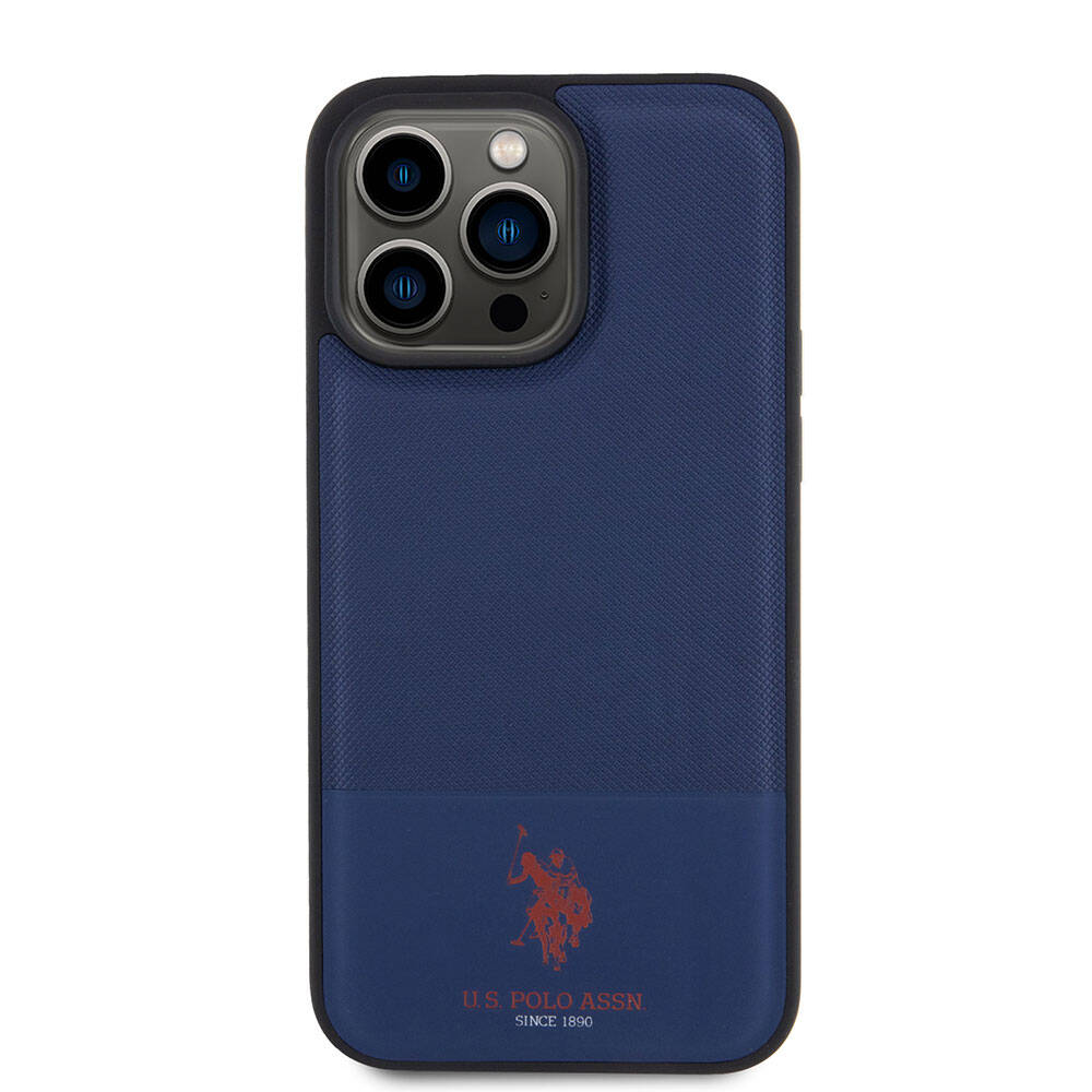 U.S. Polo Assn. iPhone 15 Pro Örgü Desenli Suni Deri Kılıf