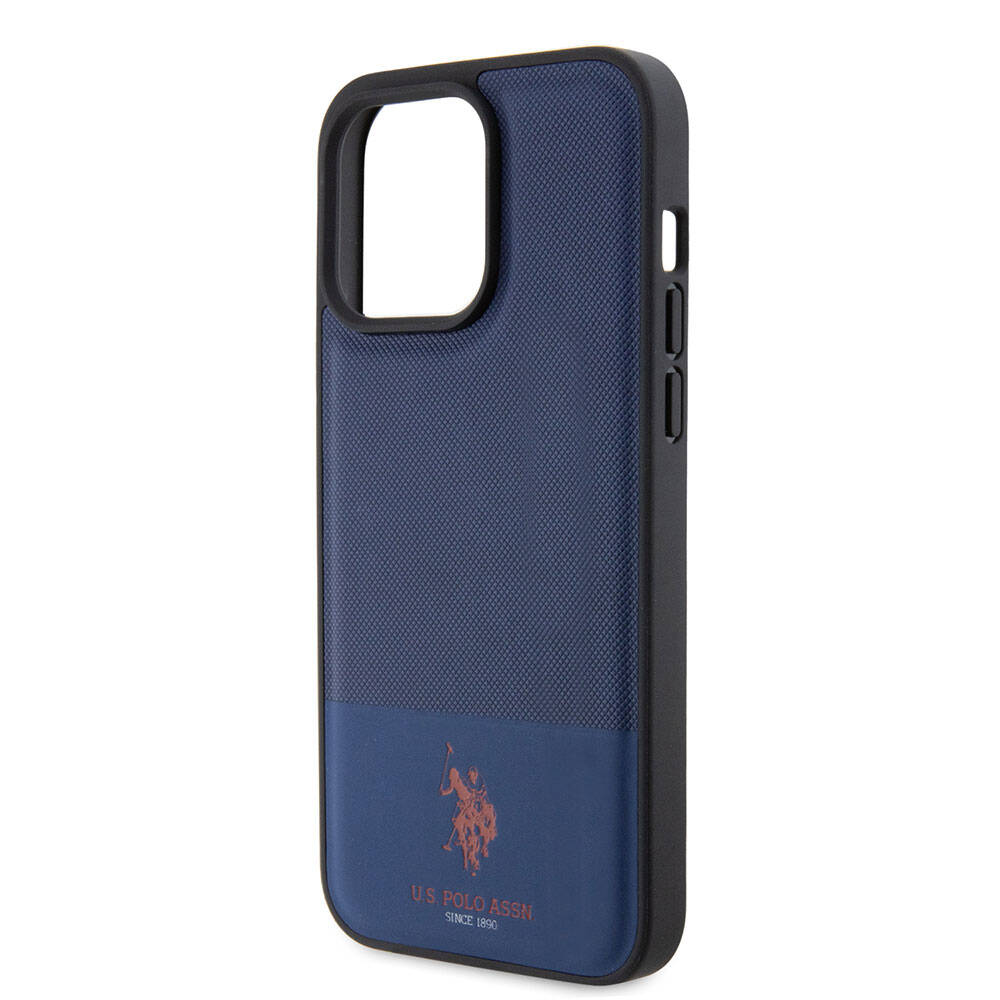 U.S. Polo Assn. iPhone 15 Pro Örgü Desenli Suni Deri Kılıf