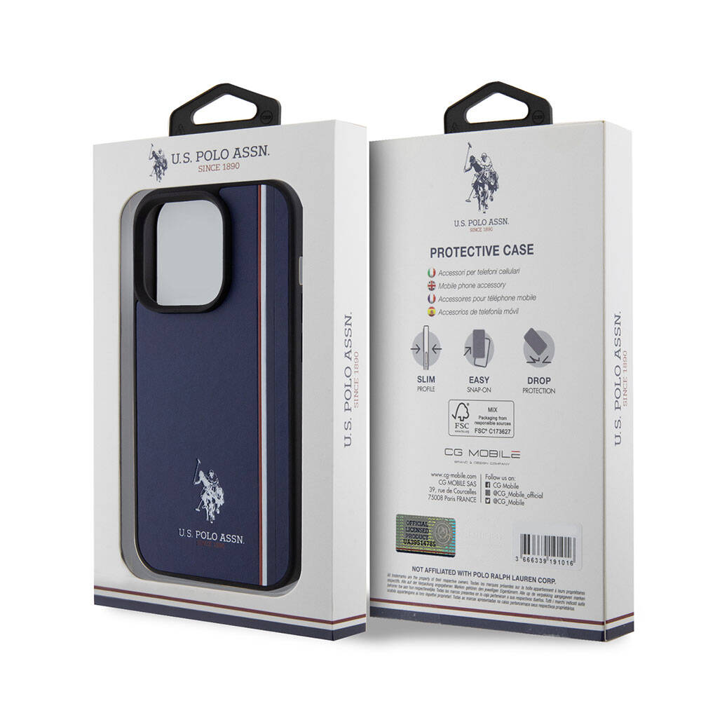 U.S. Polo Assn. iPhone 15 Pro Üç Renk Şerit Logolu Kılıf – Fotoğraf 5