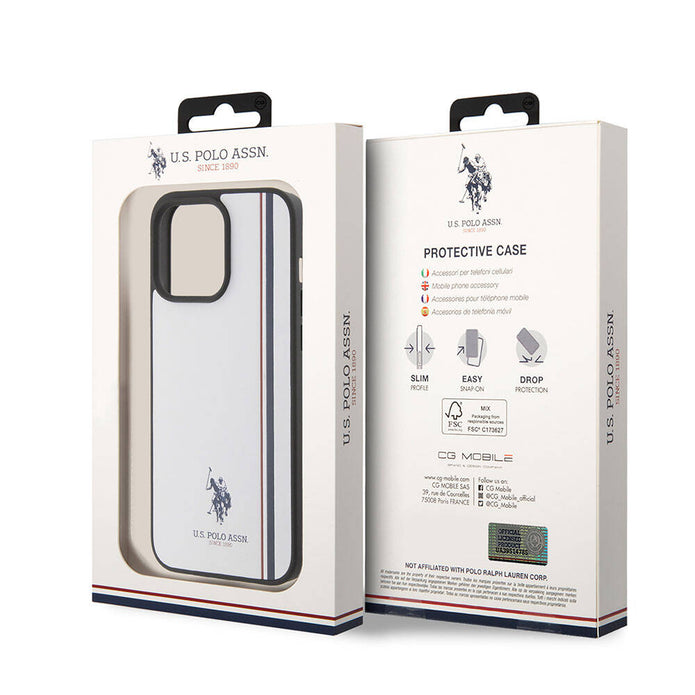 U.S. Polo Assn. iPhone 15 Pro Üç Renk Şerit Logolu Kılıf