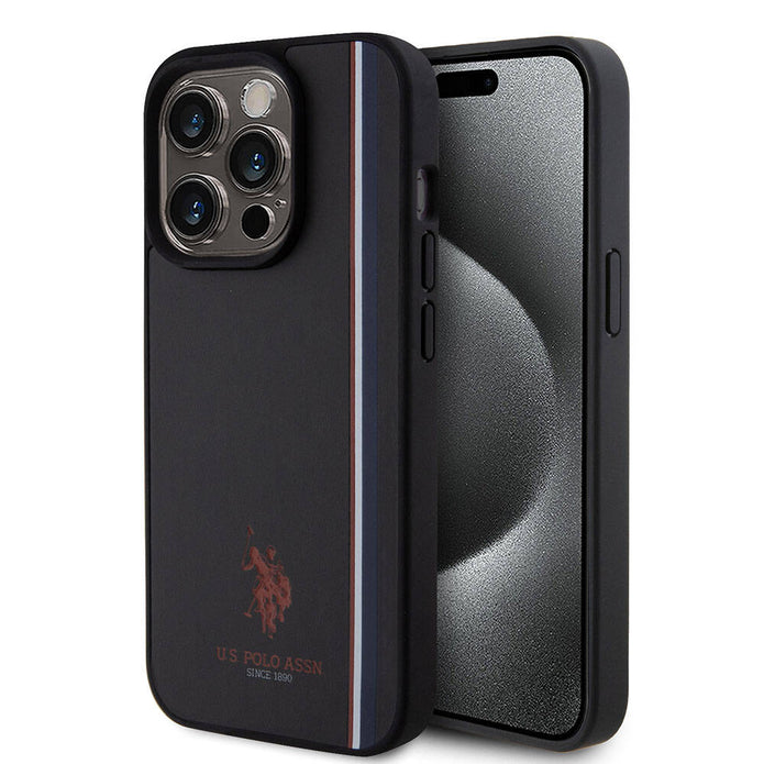 U.S. Polo Assn. iPhone 15 Pro Üç Renk Şerit Logolu Kılıf