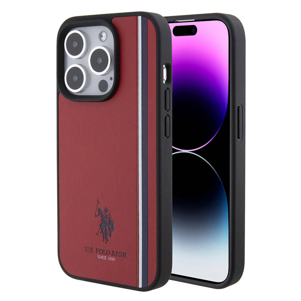 U.S. Polo Assn. iPhone 15 Pro Üç Renk Şerit Logolu Kılıf