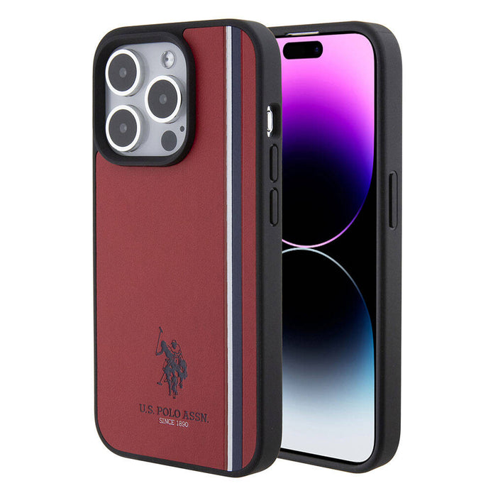 U.S. Polo Assn. iPhone 15 Pro Üç Renk Şerit Logolu Kılıf