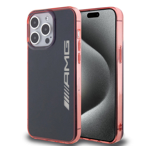 AMG iPhone 15 Pro Max Uyumlu Çift Katmanlı Şeffaf Büyük Logo Kılıf – Fotoğraf 1