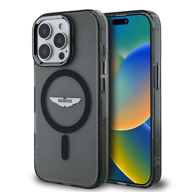 Apple iPhone 15 Pro Max Kılıf Aston Martin Orjinal Lisanslı M-safe Şarj Özellikli IML Baskı Logolu Metal Düğmeli Kapak – Fotoğraf 1