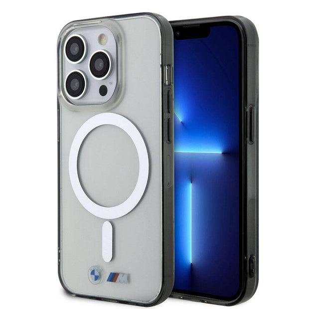 BMW iPhone 15 Pro Max Silver Ring Şeffaf MagSafe Uyumlu Kılıf – Fotoğraf 1