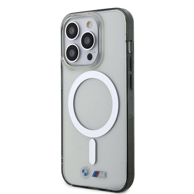 BMW iPhone 15 Pro Max Silver Ring Şeffaf MagSafe Uyumlu Kılıf – Fotoğraf 2