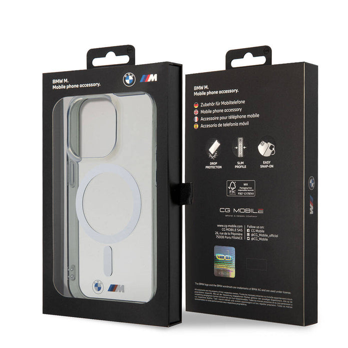 BMW iPhone 15 Pro Max Silver Ring Şeffaf MagSafe Uyumlu Kılıf – Fotoğraf 6