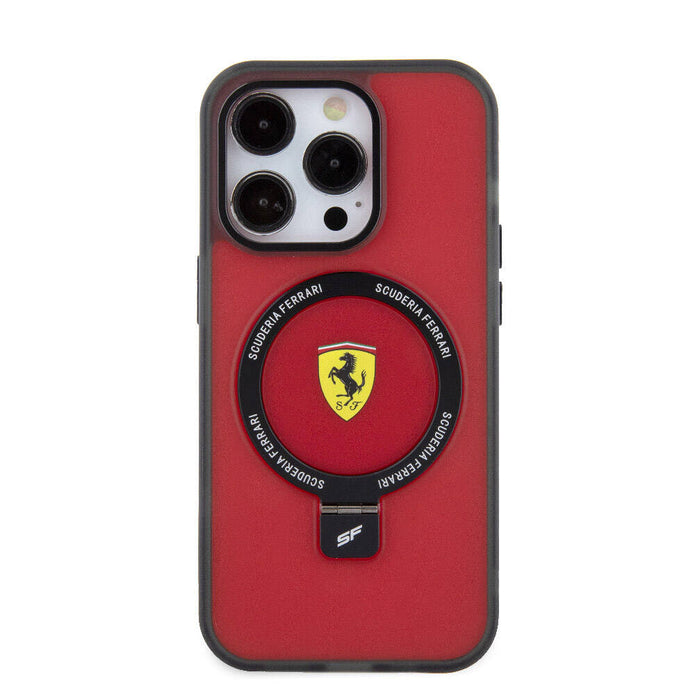 Ferrari iPhone 15 Pro Max MagSafe Uyumlu Standlı Buzlu Kılıf – Fotoğraf 9