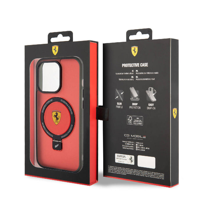 Ferrari iPhone 15 Pro Max MagSafe Uyumlu Standlı Buzlu Kılıf – Fotoğraf 12