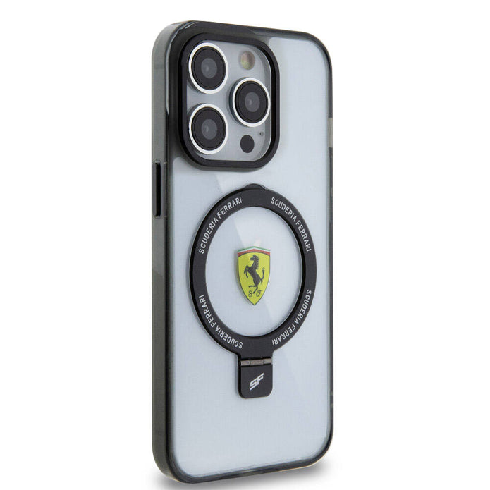 Ferrari iPhone 15 Pro Max MagSafe Uyumlu Standlı Buzlu Kılıf