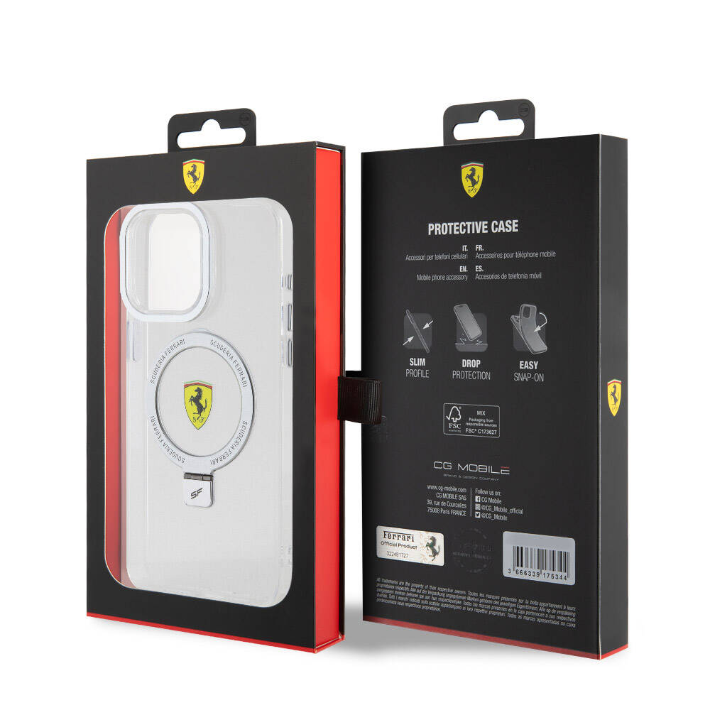 Ferrari iPhone 15 Pro Max MagSafe Uyumlu Standlı Buzlu Kılıf – Fotoğraf 18