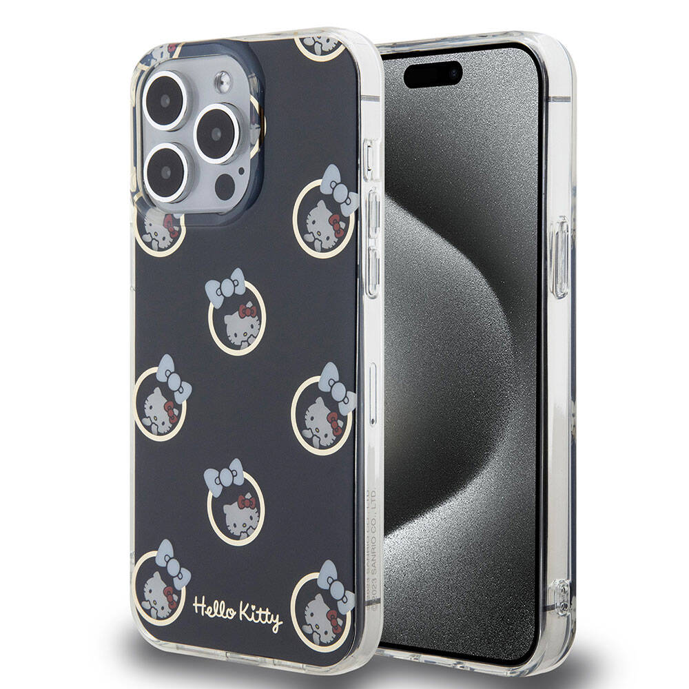 Hello Kitty iPhone 15 Pro Max Elektroplating Kabarcık Baskılı Kılıf – Fotoğraf 1