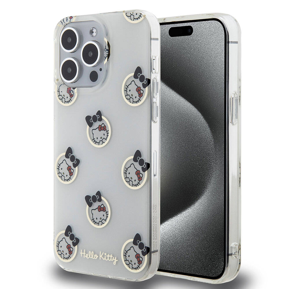 Hello Kitty iPhone 15 Pro Max Elektroplating Kabarcık Baskılı Kılıf – Fotoğraf 7