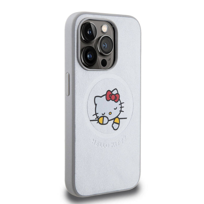 Hello Kitty iPhone 15 Pro Max Uyuyan Kitty Deri MagSafe Uyumlu Kılıf – Fotoğraf 4
