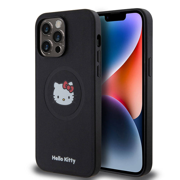 Hello Kitty iPhone 15 Pro Max Kitty Head Deri MagSafe Uyumlu Kılıf – Fotoğraf 1