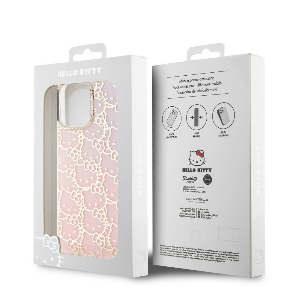 Hello Kitty iPhone 15 Pro Max Renk Geçişli Elektroplating Kitty Head Kılıf – Fotoğraf 12