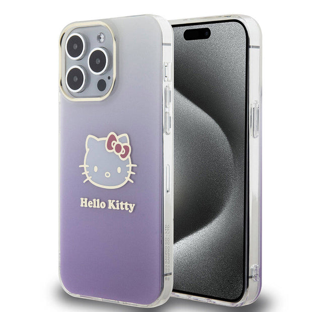 Hello Kitty iPhone 15 Pro Max Elektroplating Gradyan Kılıf – Fotoğraf 1