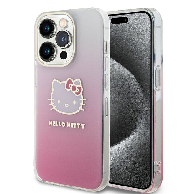 Hello Kitty iPhone 15 Pro Max Elektroplating Gradyan Kılıf – Fotoğraf 6