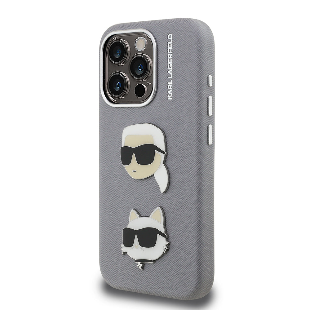Karl Lagerfeld iPhone 15 Pro Max K&C Heads Pin Kılıf