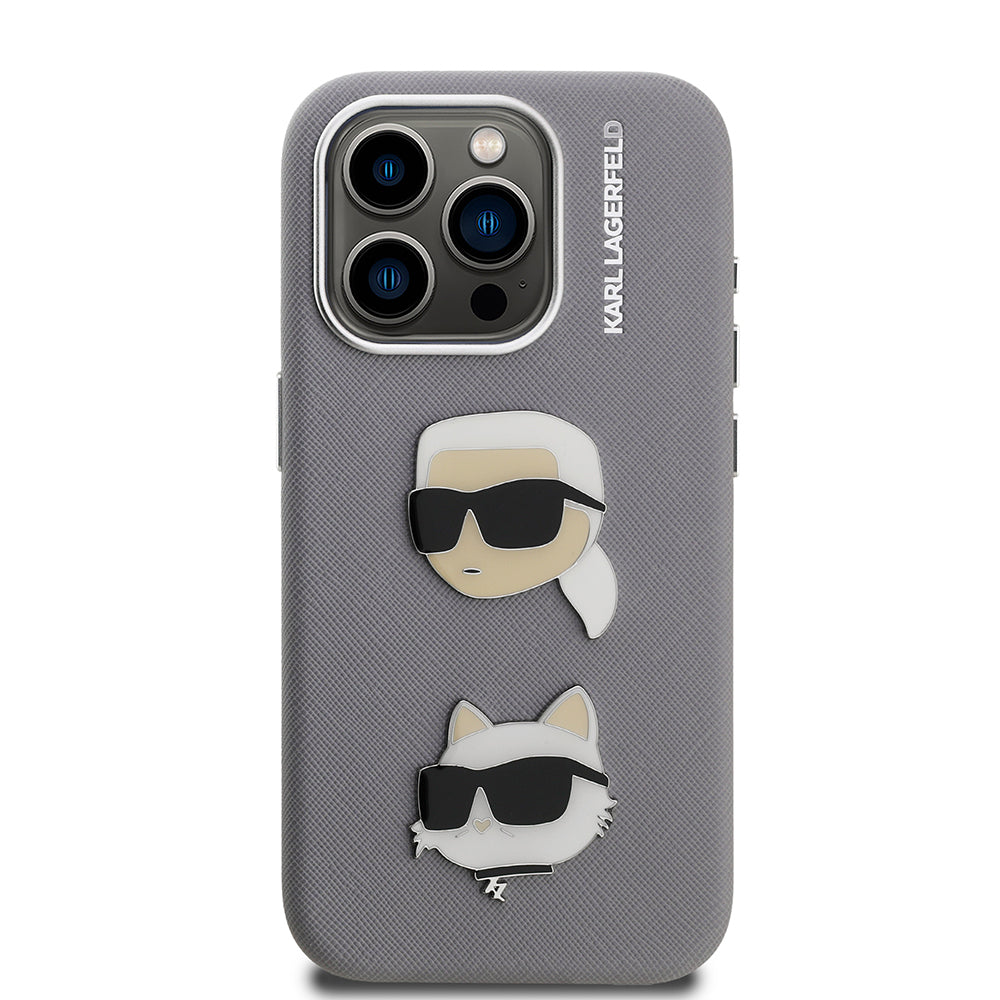 Karl Lagerfeld iPhone 15 Pro Max K&C Heads Pin Kılıf