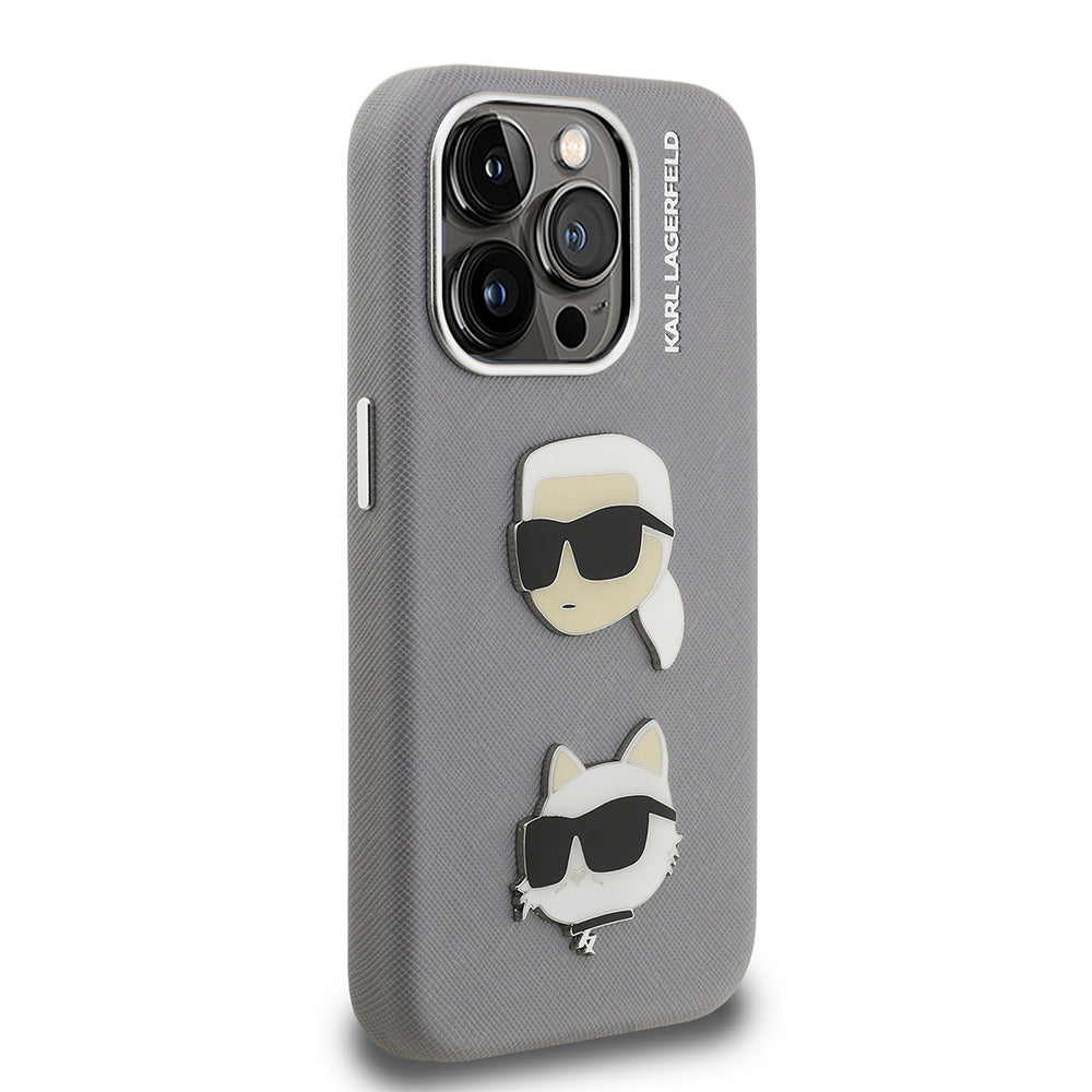 Karl Lagerfeld iPhone 15 Pro Max K&C Heads Pin Kılıf