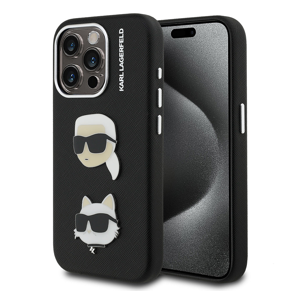 Karl Lagerfeld iPhone 15 Pro Max K&C Heads Pin Kılıf