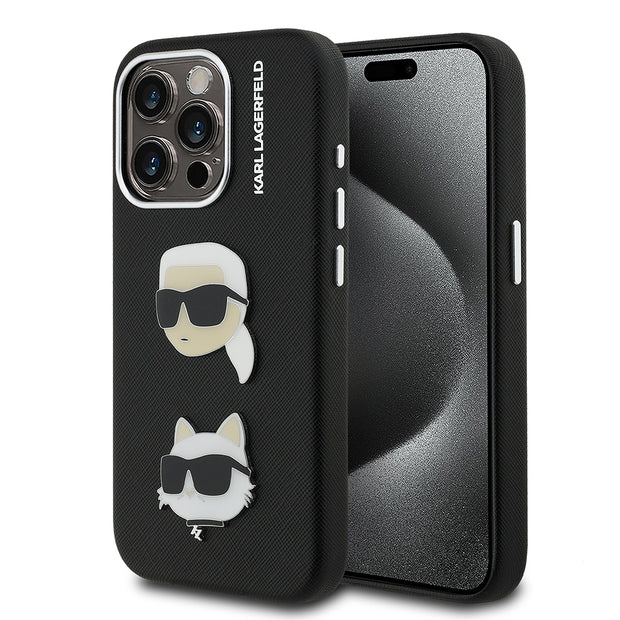 Karl Lagerfeld iPhone 15 Pro Max K&C Heads Pin Kılıf – Fotoğraf 1