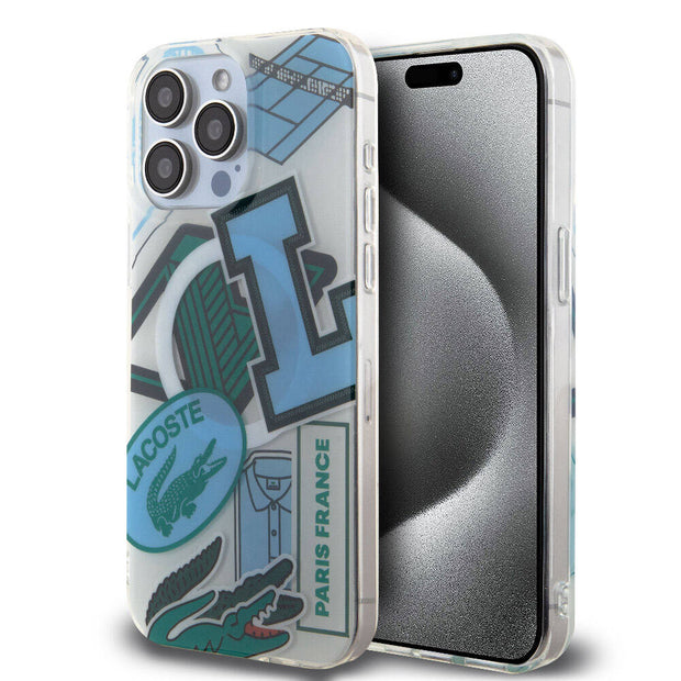 Lacoste iPhone 15 Pro Max Yama Desenli Çift Katmanlı MagSafe Uyumlu Kılıf – Fotoğraf 18