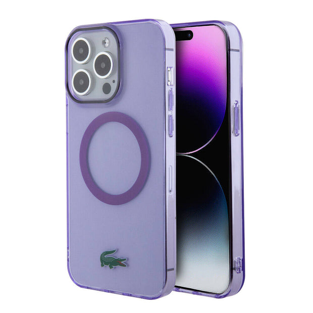 Lacoste iPhone 15 Pro Max Hard Parme Timsah Logolu MagSafe Uyumlu Kılıf – Fotoğraf 1