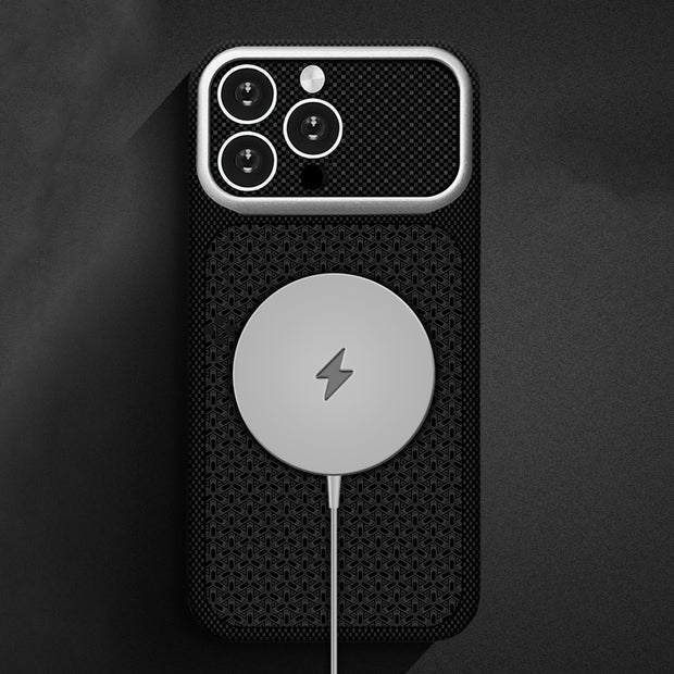 Zore Paris iPhone 15 Pro Max Nexel Dokulu Sert PC MagSafe Uyumlu Kılıf – Fotoğraf 2