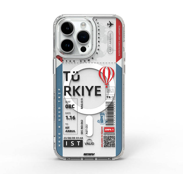 Turkey B Serisi Magsafe uyumlu Bilet Desenli iPhone 15 Pro Max Kılıf – Fotoğraf 4