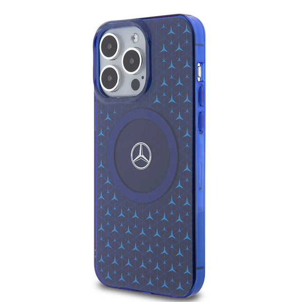 Apple iPhone 15 Pro Max Kılıf Mercedes Benz Orjinal Lisanslı M-safe Şarj Özellikli Çift Katmanlı Mini Yıldız Desenli Kapak – Fotoğraf 2